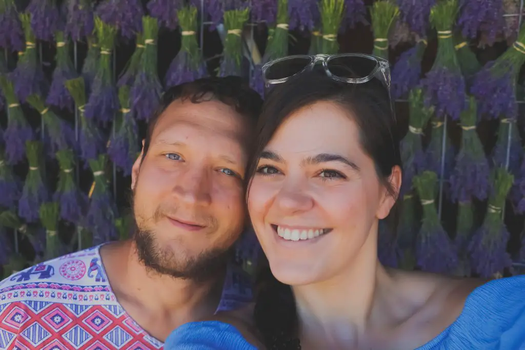 Luke and Stephanie selfie at the Colorado Lavender Festival