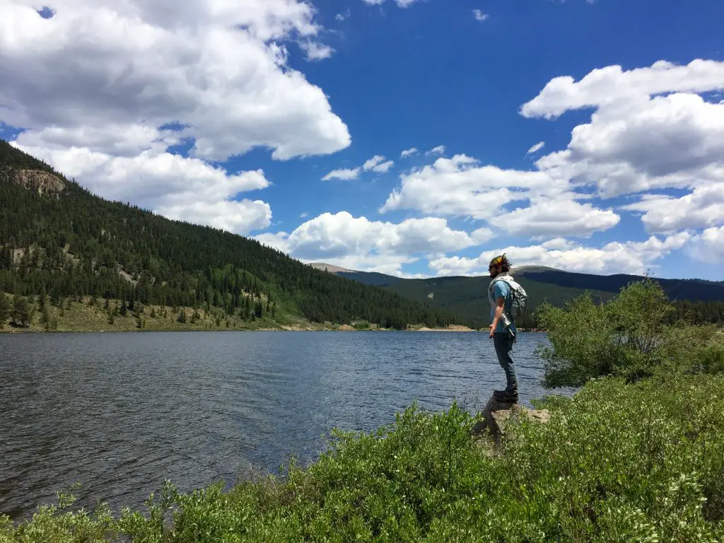 Photograph of Luke Hanna at Spring Creek Reservoir in Gunnison National Forest