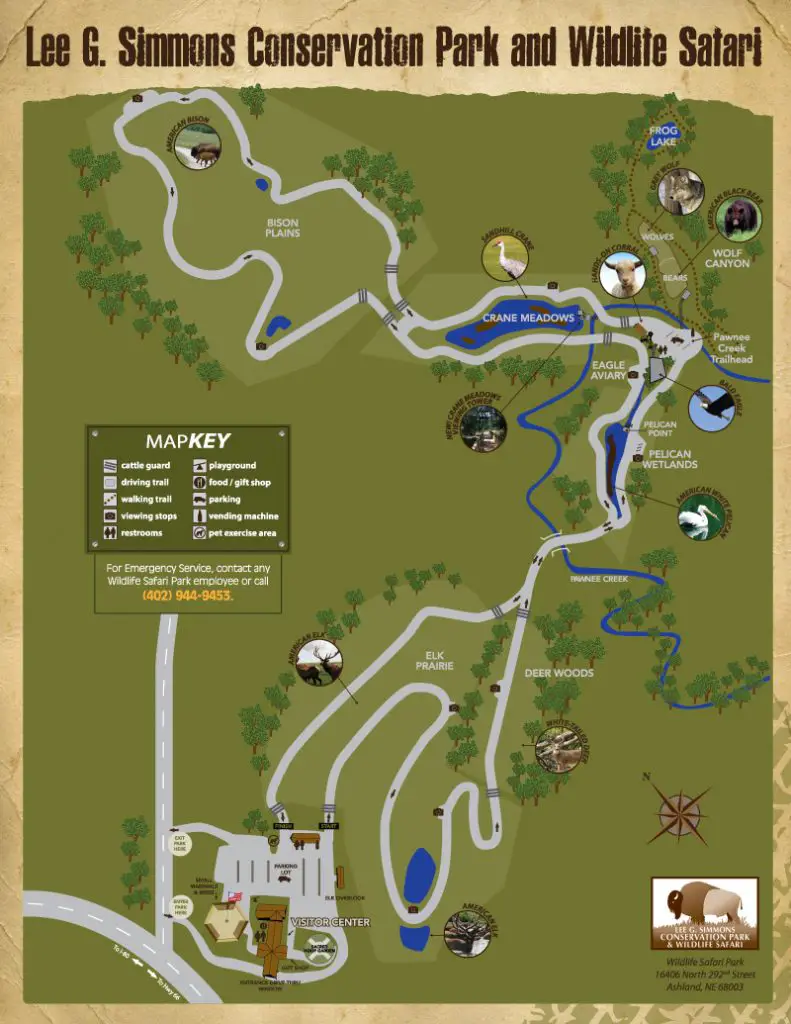 Lee G. Simmons Wildlife Safari and Conservation Park map