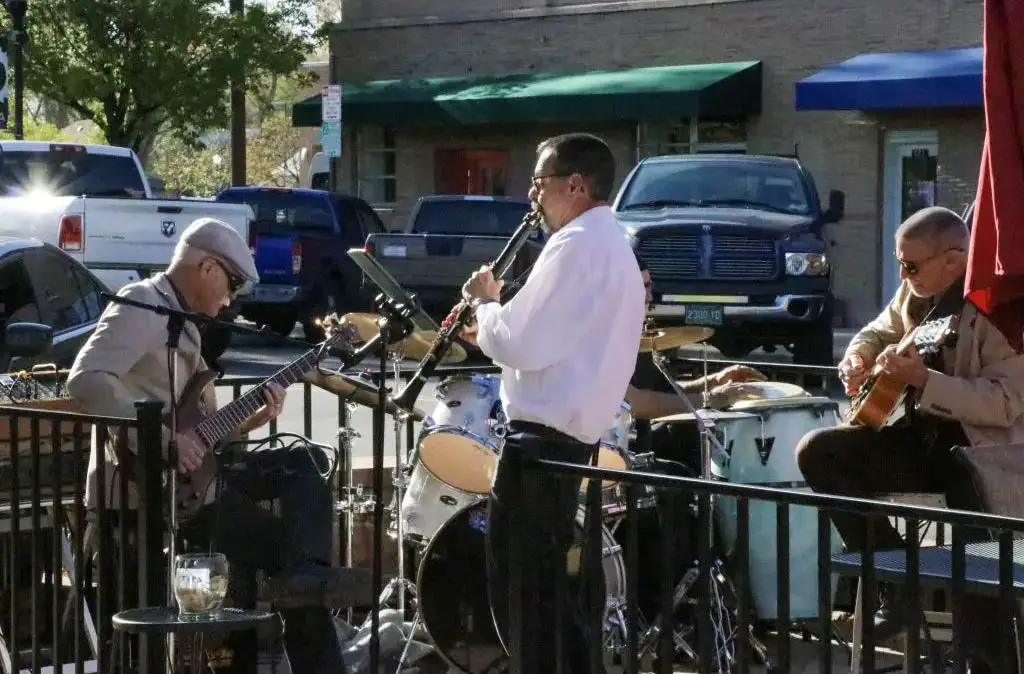 Photograph of Mick Wilson playing the clarinet in Fruita, CO taken by Luke Hanna