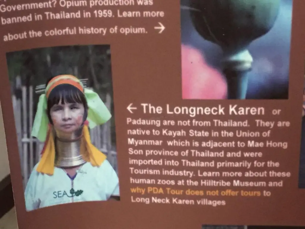 Photo of the Longneck Karen from the Hilltribe Museum in Chang Rai, Thailand
