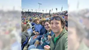 Picture of Stephanie, Luke, and Stehanie's parents at JUCO in May 2024 for the blog "JUCO World Series in Grand Junction, Colorado"